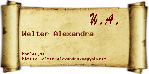 Welter Alexandra névjegykártya